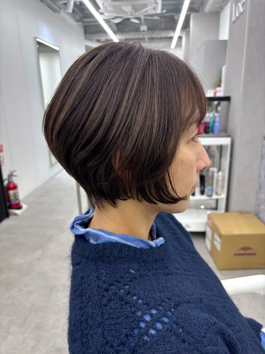 ショート ショートボブ 丸みショート ボブ ショートヘア カット ヘアカラー 関山浩平ショート /ボブ/ヘアセットのヘアスタイル