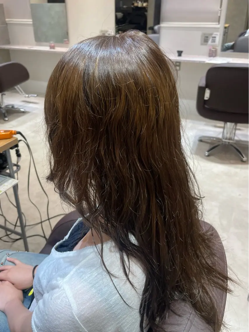 ロング カラー ベージュカラー オリーブベージュ オレンジ ヘアカラー 藤本遙/メンズカット /カラー🌟のヘアスタイル