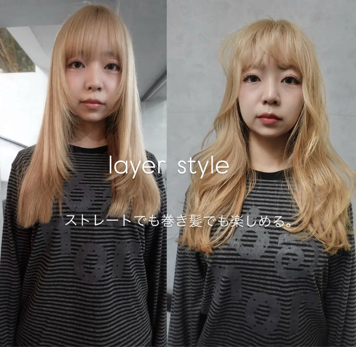ロング カラー カット ヘアカラー トリートメント 🌿透明感カラー レイヤーカットのヘアスタイル