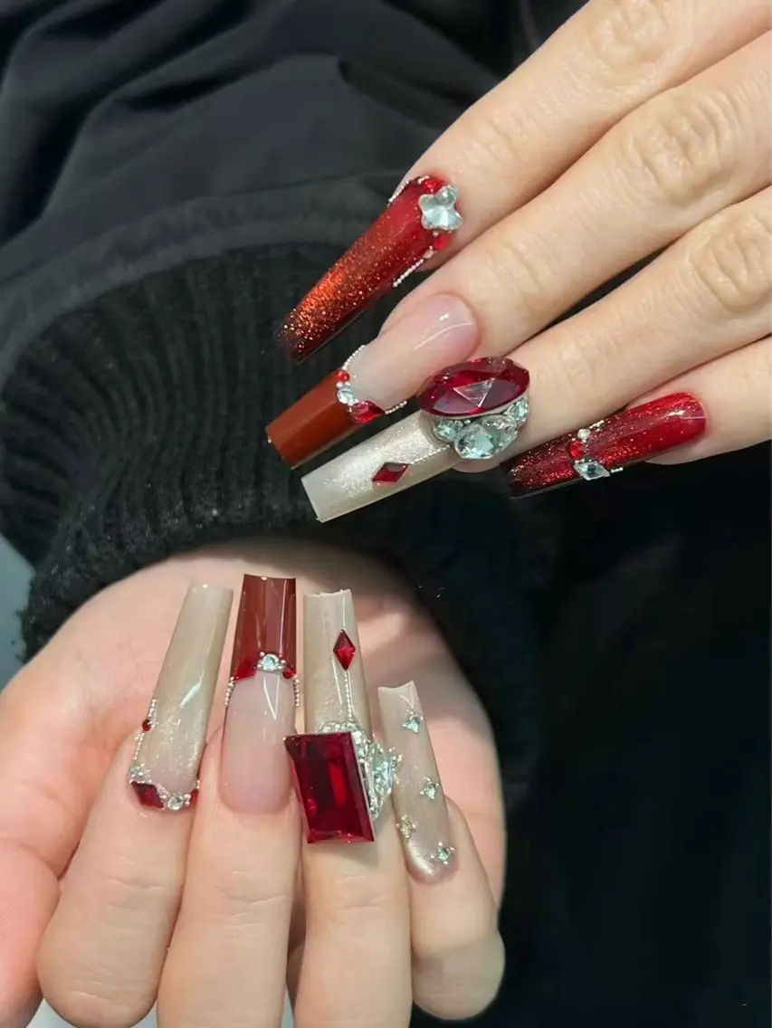 ネイル フラワーネイル フレンチネイル ジェルネイル ガラスフレンチ ハート ハンドネイル BabyYouMi nailのネイルデザイン