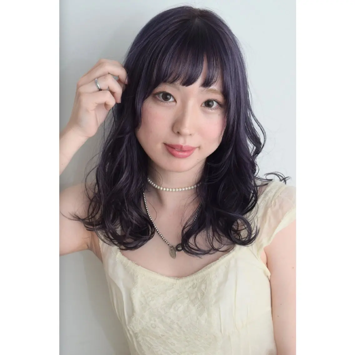 セミロング パーマ カラー みなみ ゆうすけのヘアスタイル