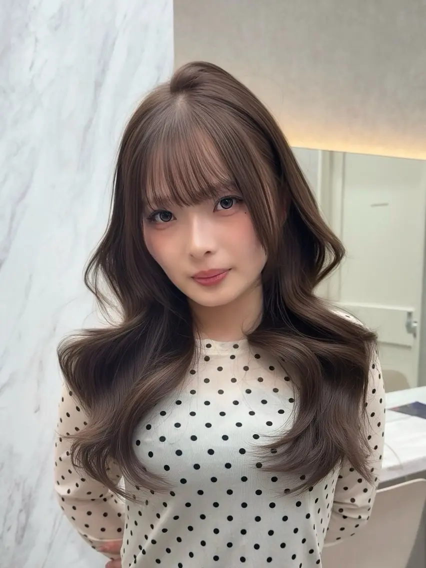 ミディアム カラー カット ヘアカラー トリートメント レイヤーダブルカラー KYONのヘアスタイル