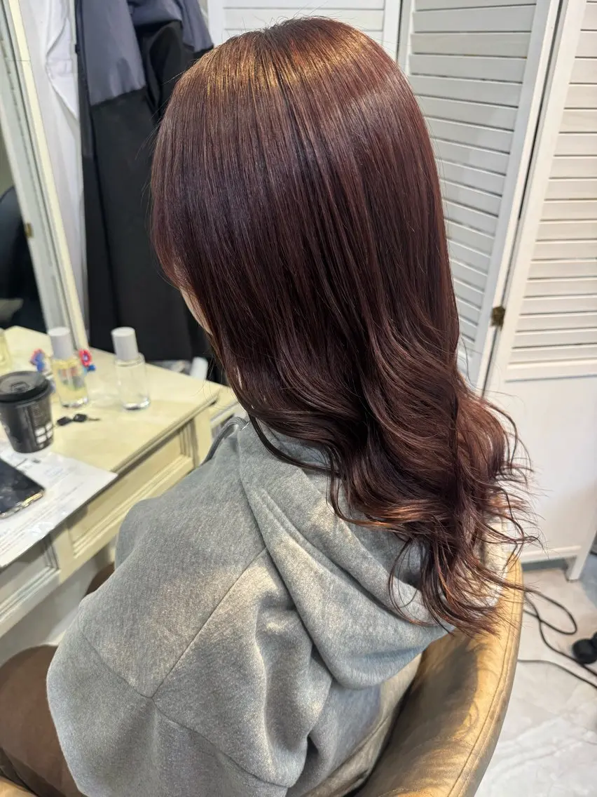 セミロング カラー ブラウンカラー ピンクカラー 9日◎髪質改善 misatoのヘアスタイル