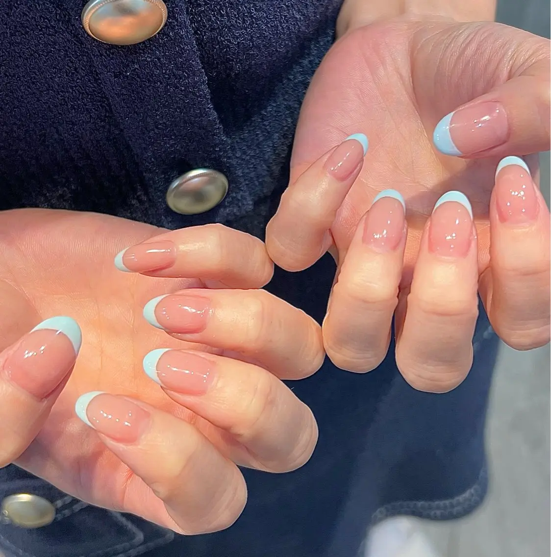 【オフあり】ベースカラーありフレンチネイル💎🤍の写真