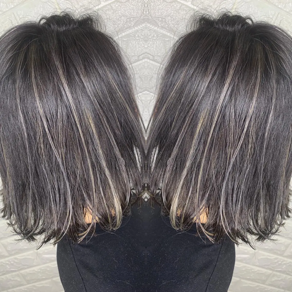 ミディアム ハイライト ヘアカラー トリートメント ヘアセット LAS 代表 ナガカワ コウヘイのヘアスタイル