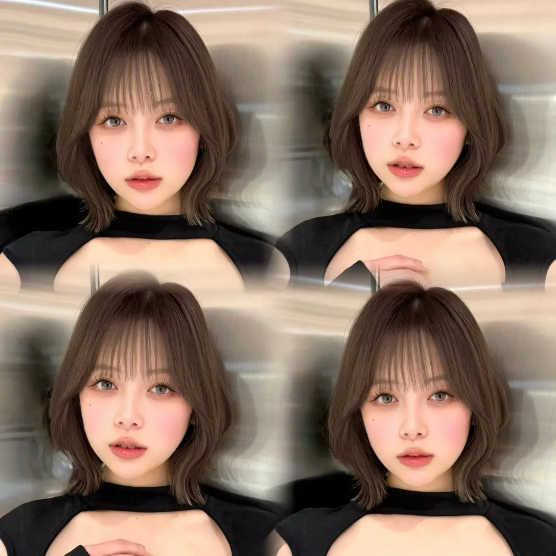 ミディアム カラー ヘアアレンジ ボブレイヤー 透明感カラー ボブ 韓国風ヘア レイヤーカット 韓国ヘア/ロー レイヤー/Rumiのヘアスタイル