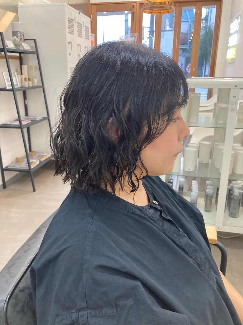 ミディアム ミディアムパーマ ボブ 松谷 遼のヘアスタイル