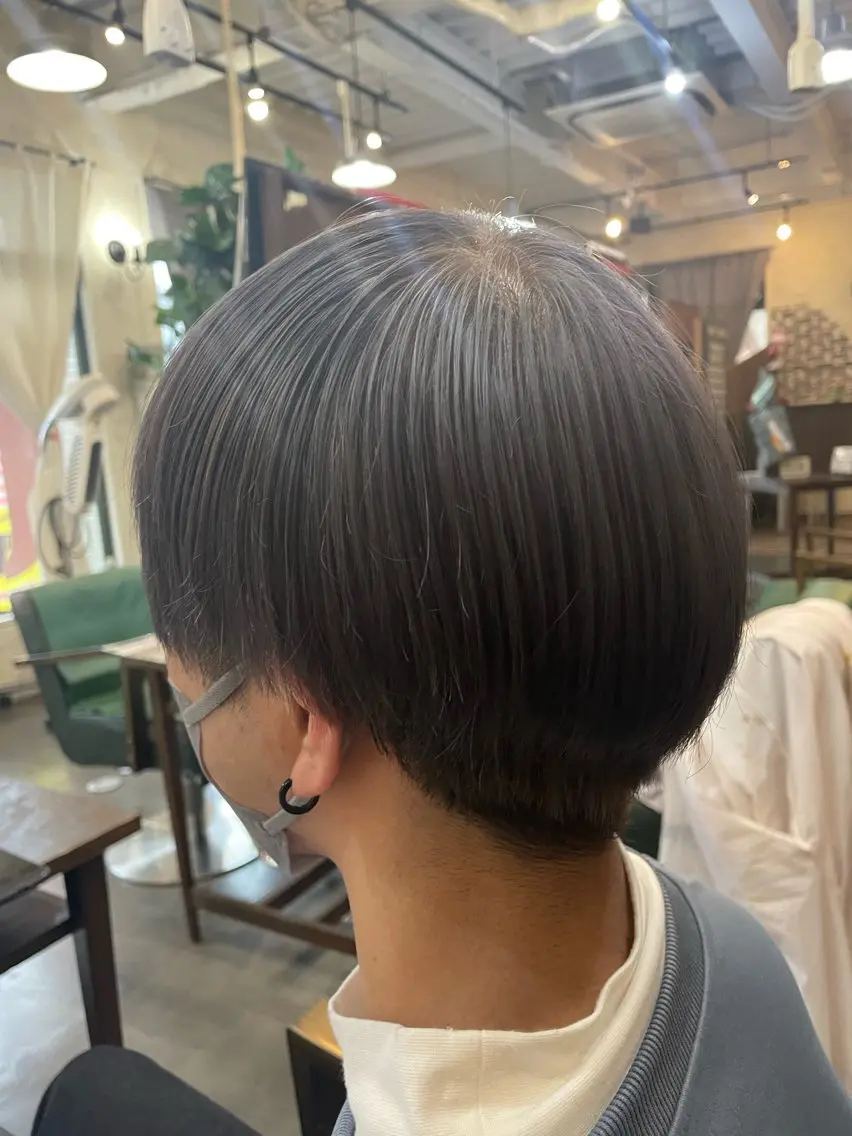 ショート メンズ メンズブリーチ ヘアカラー 焼津メンズパーマ特化 大石雄生のヘアスタイル