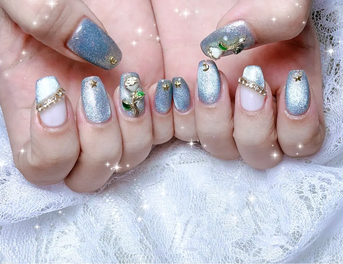 ネイル マグネットネイル ハンドネイル FLARE NAIL フレアネイルのネイルデザイン