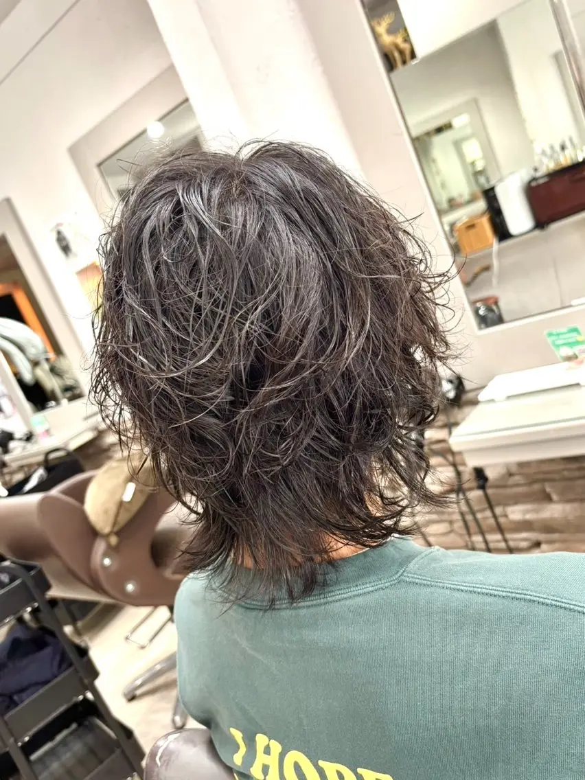 ミディアム パーマ メンズ 💫カットモデル💫 ベリショ職人のまのヘアスタイル