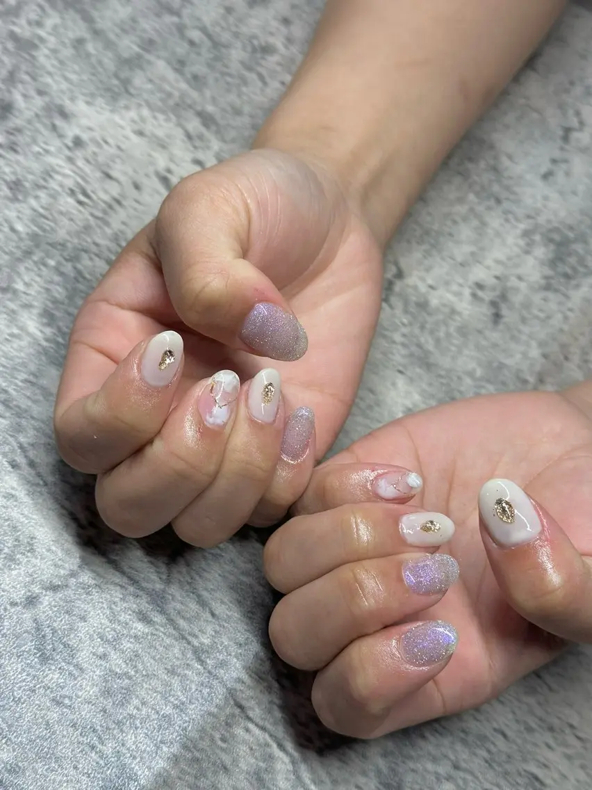 ネイル アートネイル フラッシュネイル ジェルネイル ニュアンスネイル ycoワイシーオー 葉子のネイルデザイン