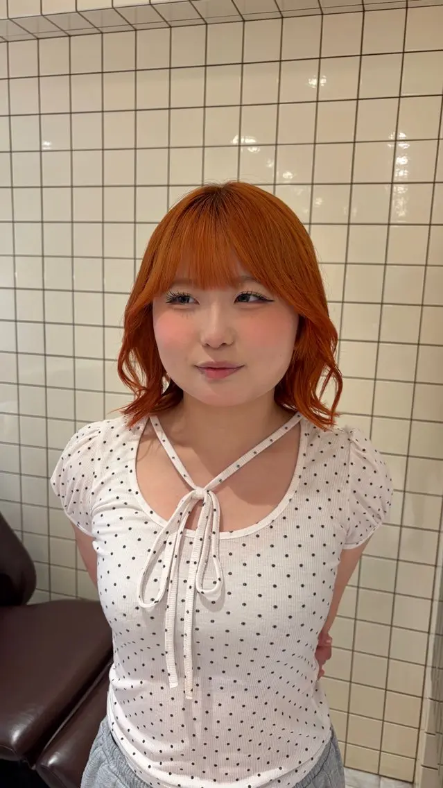 ミディアム カラー ヘアカラー ブリーチ×透明感 カラー/楓梨🎀のヘアスタイル