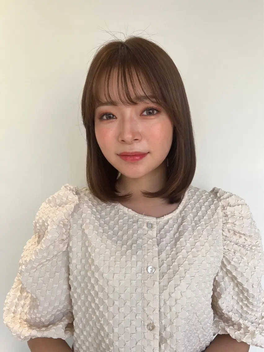 ミディアム カラー パーマ 似合わせ✨透明感🫧 佐藤優斗のヘアスタイル