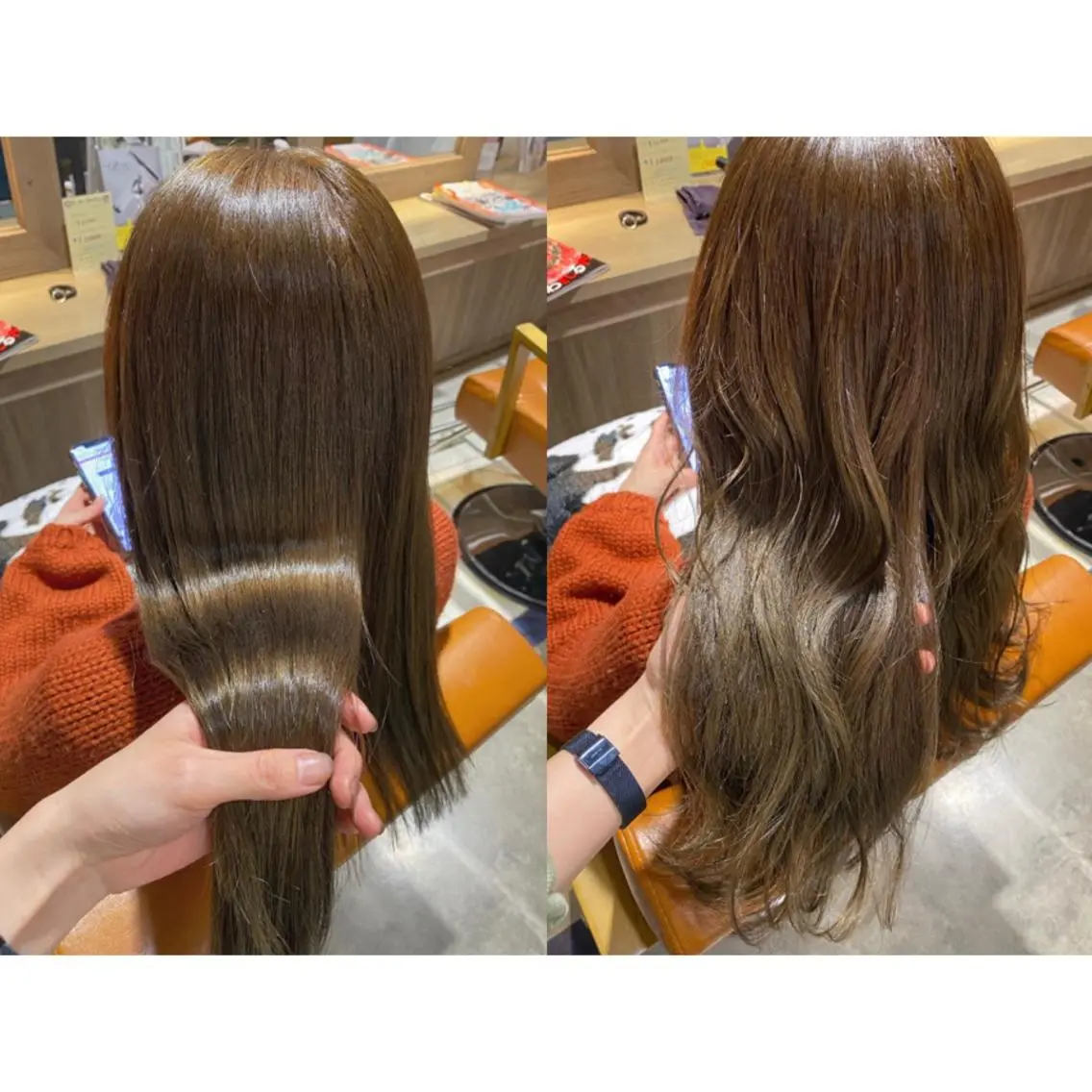 カラー グレージュ カーキグレージュ 🩵盛れる顔周り/ 艶カラーemi🩵のヘアスタイル