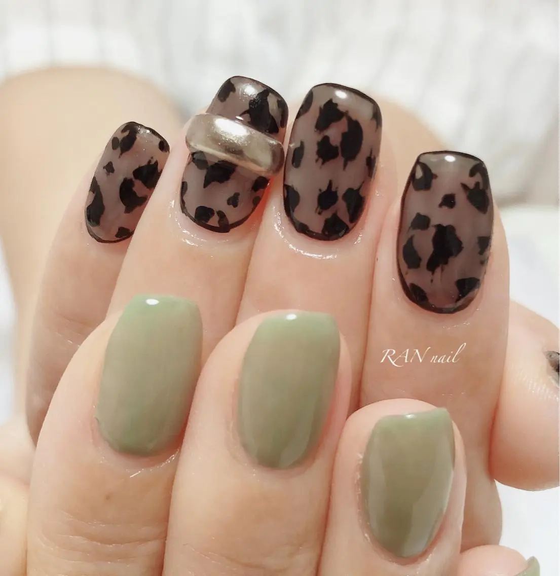 ネイル アニマル柄 アートネイル フットネイル ジェルネイル オフィスネイル RAN nailのネイルデザイン