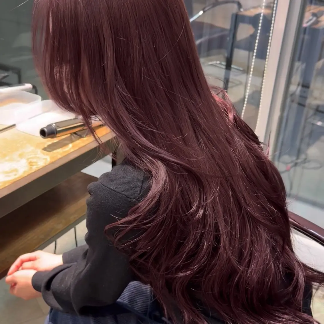 ロング カラー ヘアアレンジ カット ヘアカラー トリートメント ヘアセット 韓国ヘア/レイヤー/ 🩶ツブラ🩶のヘアスタイル