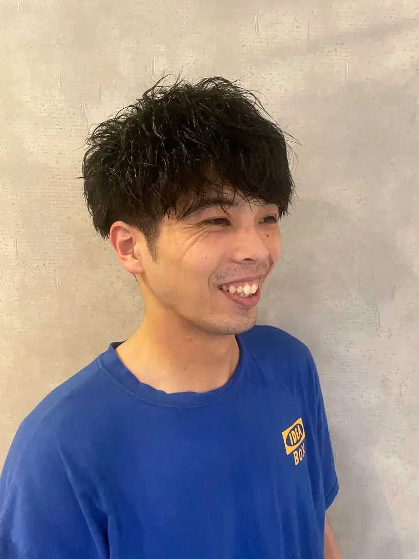 パーマ メンズ マッシュ ツーブロック カット ヘアセット 心斎橋/メンズ /ルレイル/地形真希のヘアスタイル