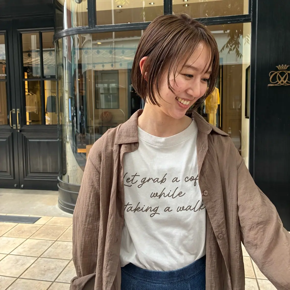 ミディアム ボブレイヤー ボブ 顔まわりレイヤー 顔周りカット レイヤーカット 工藤 綾乃のヘアスタイル
