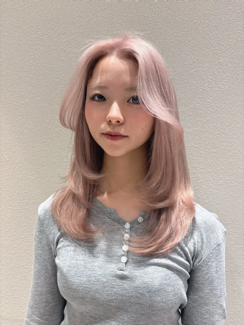ロング ヘアカラー ハイトーン／レイヤー ☆髪質改善/青木華音のヘアスタイル