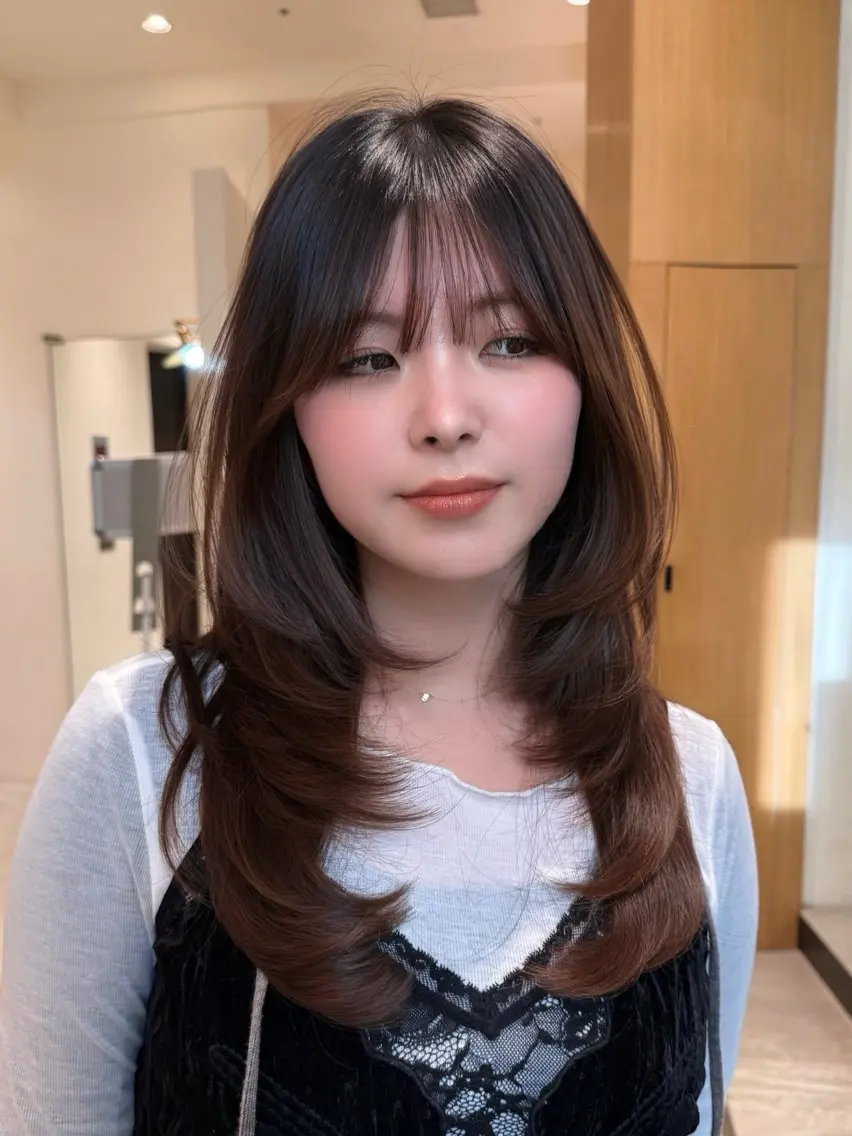 セミロング カット ヘアカラー fitするカット♡/ 多幸感/ふうか◠‿◠のヘアスタイル