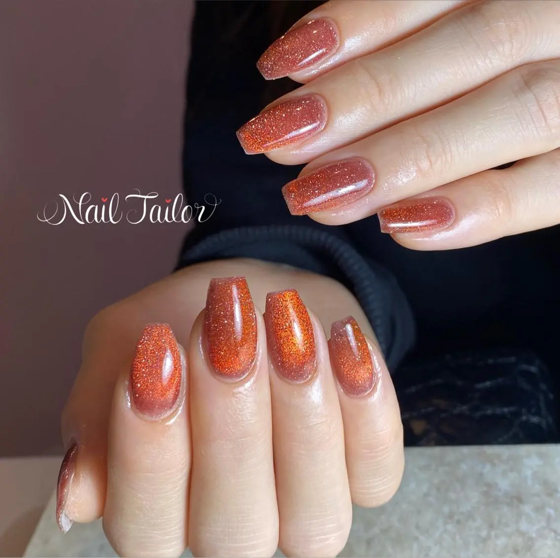 ネイル 長さ出し フラッシュネイル フラッシュマグ ジェルネイル キラキラネイル ハンドネイル NailTailor ネイルテイラーのネイルデザイン