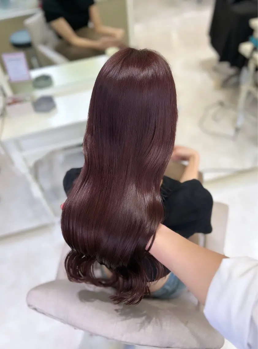 ロング ケアカラー ヘアカラー 髪質改善× ブリーチなしyutoのヘアスタイル