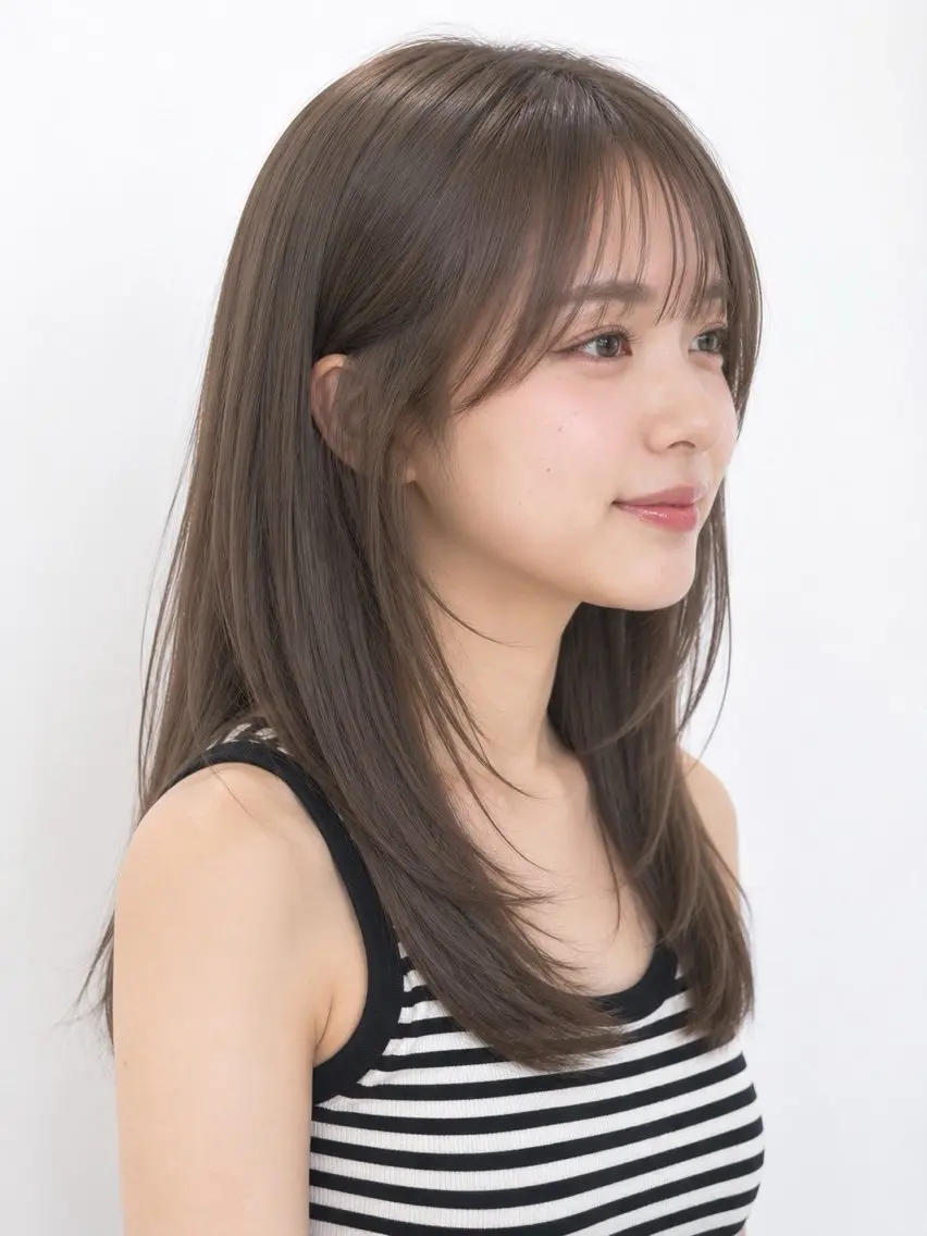 セミロング カラー 透明感カラー グレージュ モカグレージュ ヘアカラー début/ 裕登のヘアスタイル