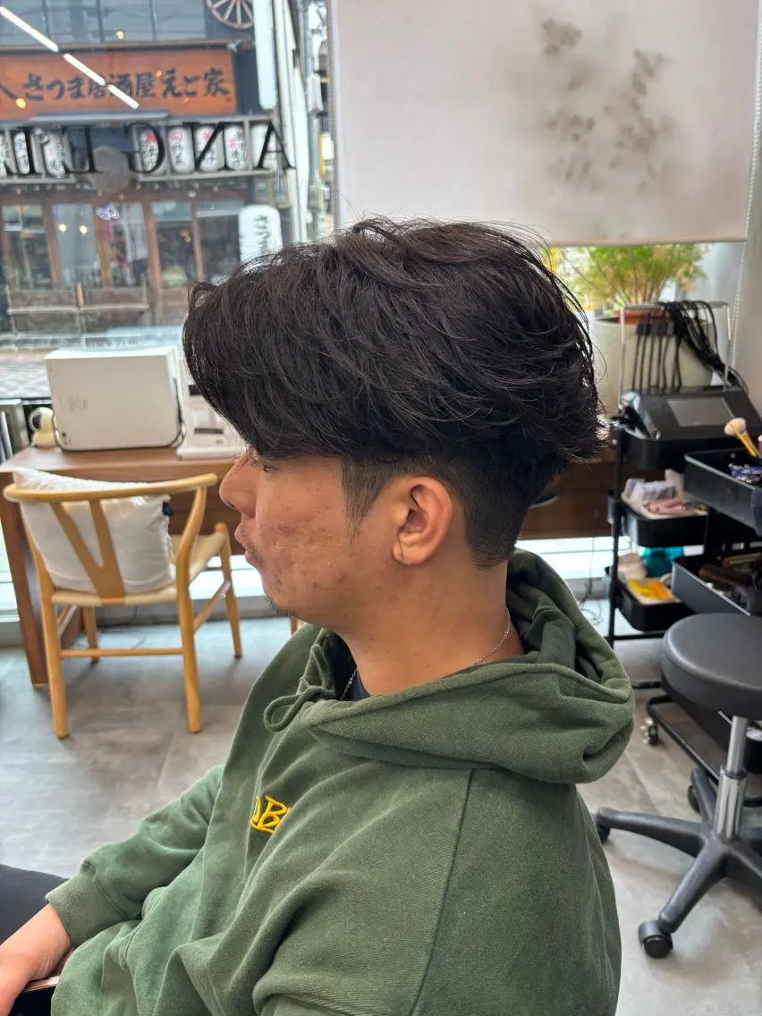 ショート メンズ カット パーマ 鹿児島 TSUBASAのヘアスタイル