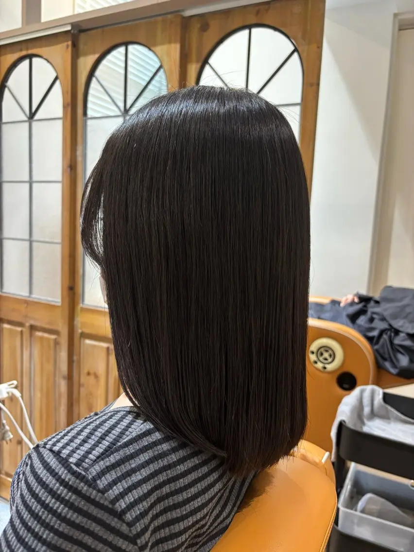 ミディアム 縮毛矯正 カット きづな 🌷のヘアスタイル