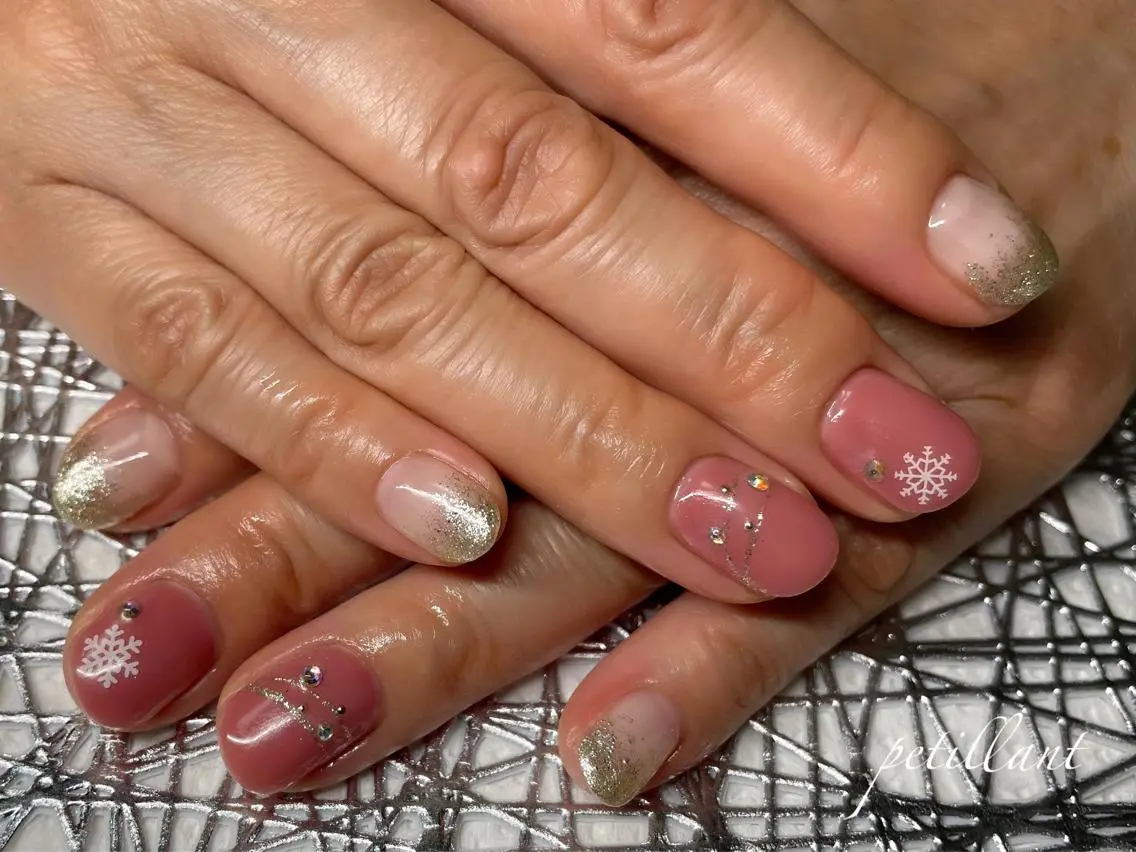 ネイル 冬ネイル nail salon petillantのネイルデザイン