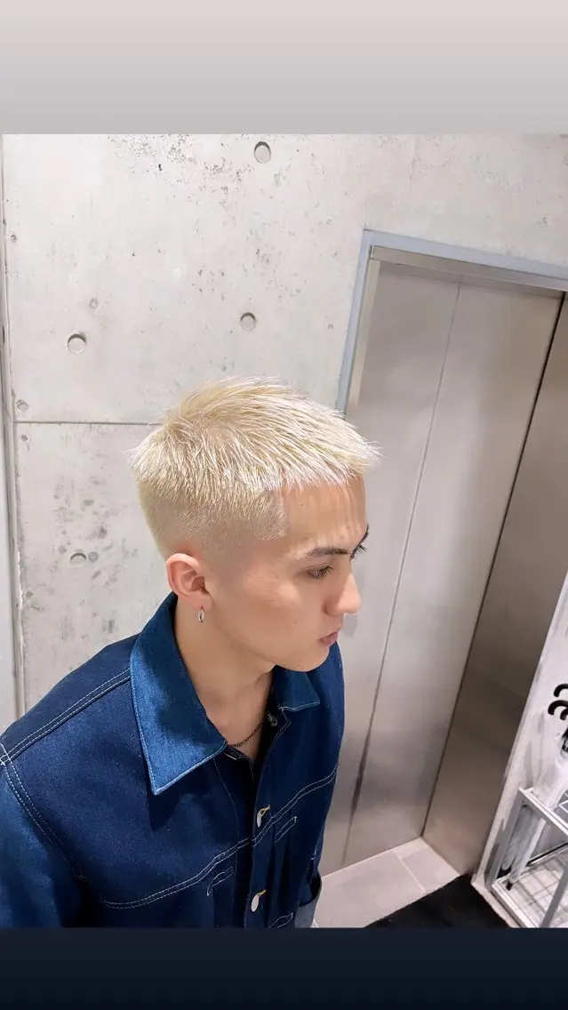 ショート カラー メンズ ベリーショート ブロンド ❇️メンズ特化❇️ 表参道、南青山のヘアスタイル