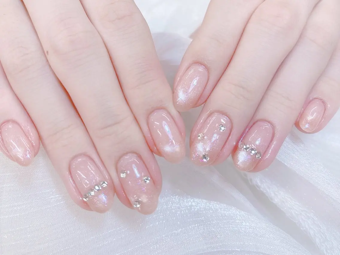 ネイル チークネイル 成人式 フレンチネイル グラデーション 氷ネイル・うるうるネイル ハンドネイル DUO MI nail salonのネイルデザイン