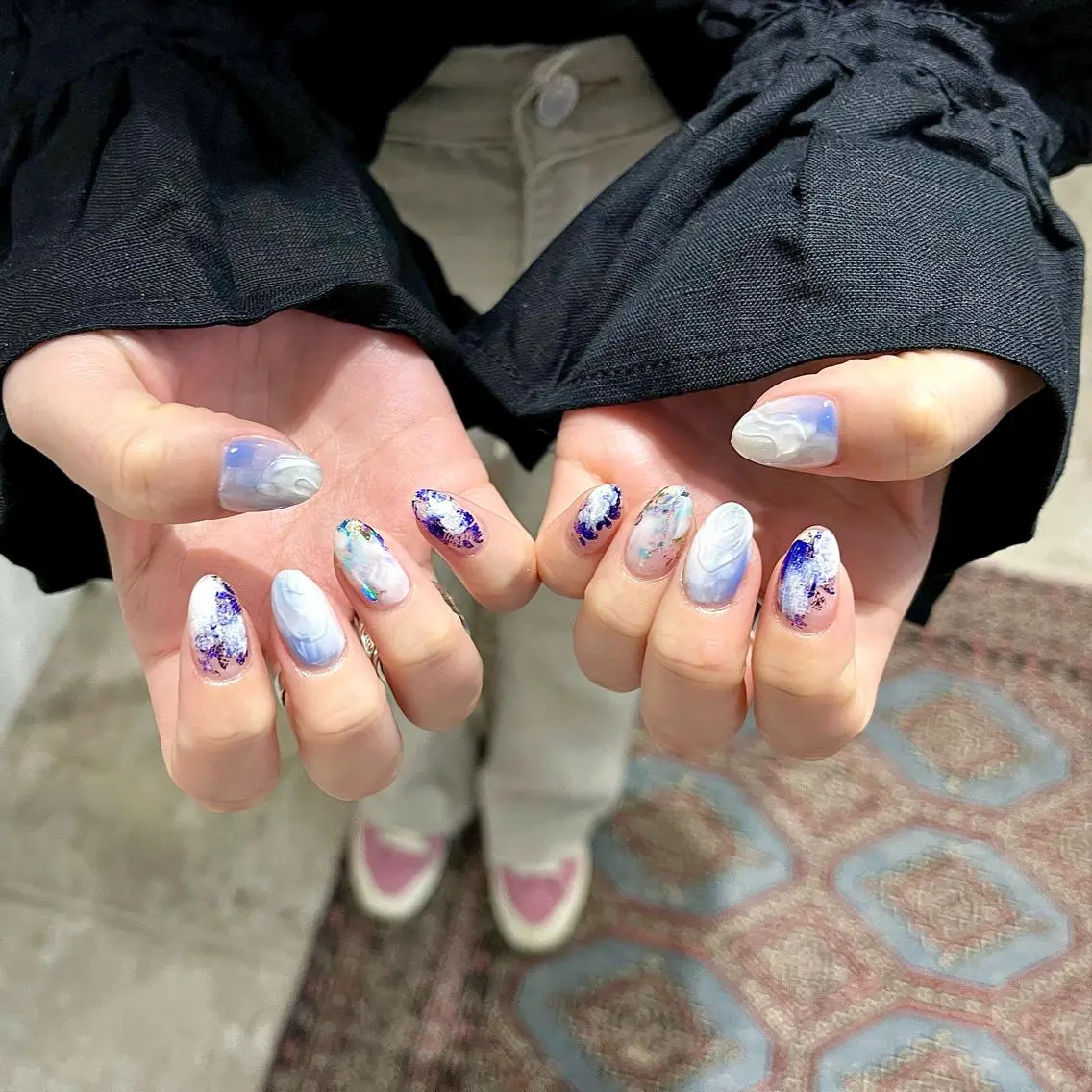 ネイル ハンドネイル 0203ムニムサン 💙Airiのネイルデザイン