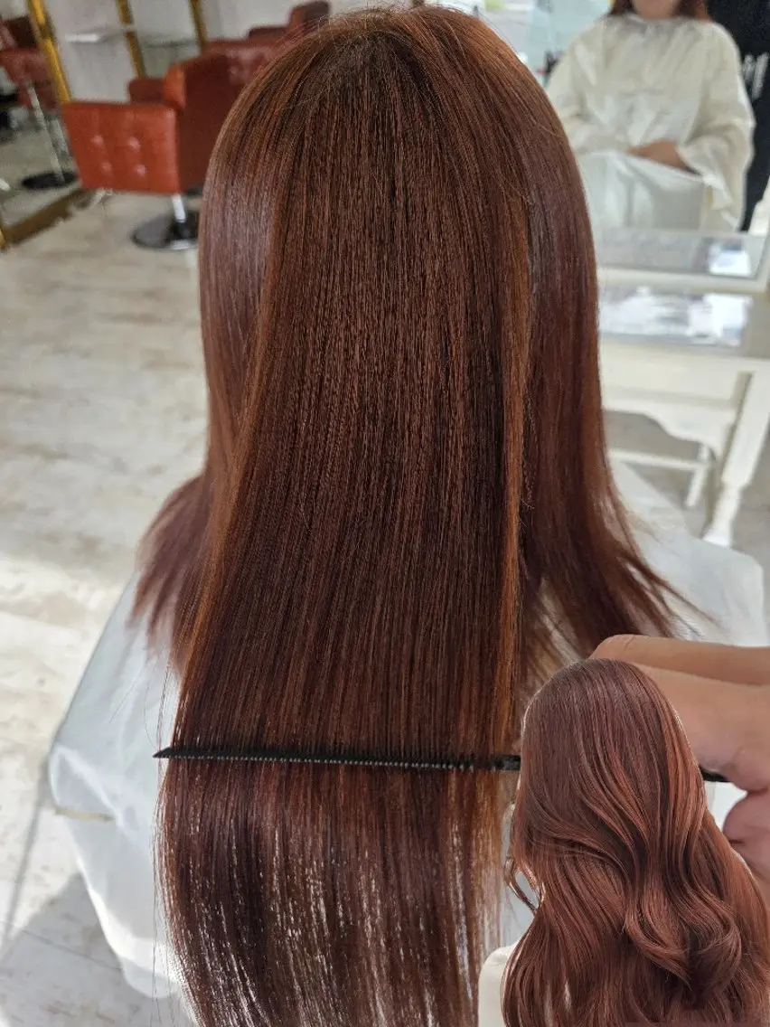 カラー オレンジ ヘアカラー 川瀬 夢来のヘアスタイル