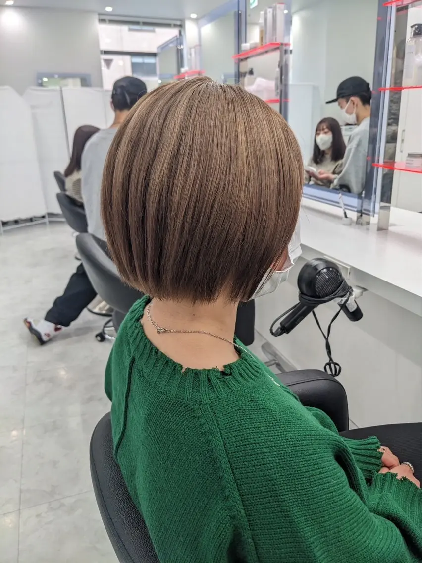 ショート カラー パーマ ヘアカラー トリートメント *【公式】銀座 ACADEMY🕊️のヘアスタイル