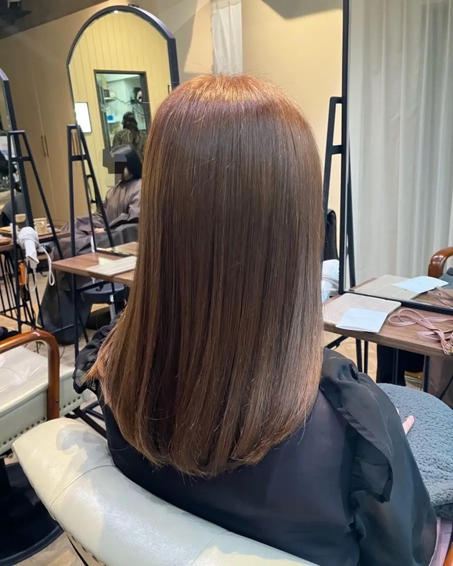 セミロング 藤原汐彩 ／カラーモデル募集のヘアスタイル