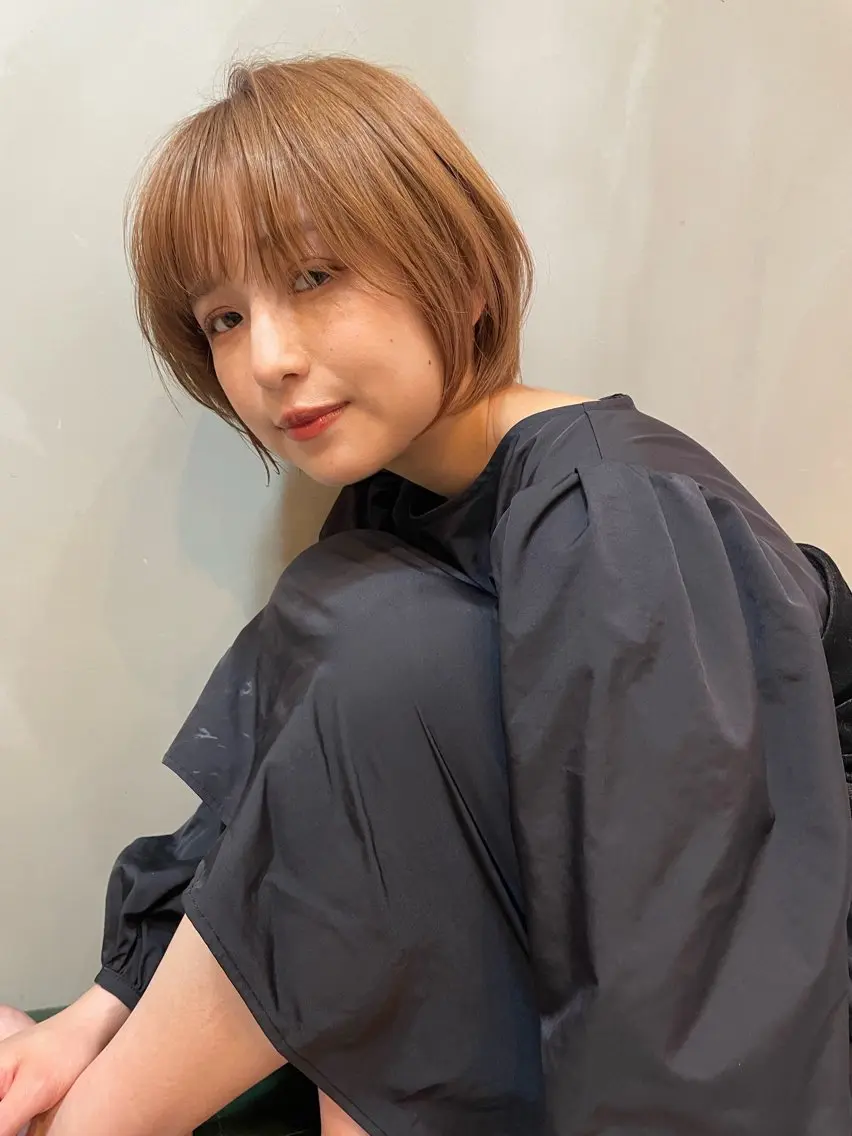 ショート カラー カット ヘアカラー トリートメント ショート/ボブ/ 心斎橋/宮脇美奈のヘアスタイル