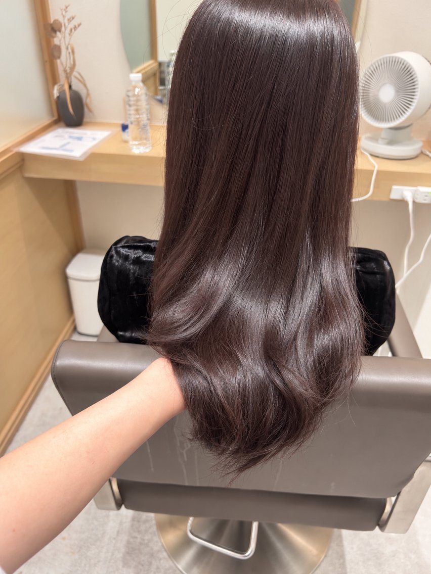 セミロング カラー 髪質改善 トリートメント カット ヘアカラー トリートメント ヘッドスパ 久木原 ゆりのヘアスタイル