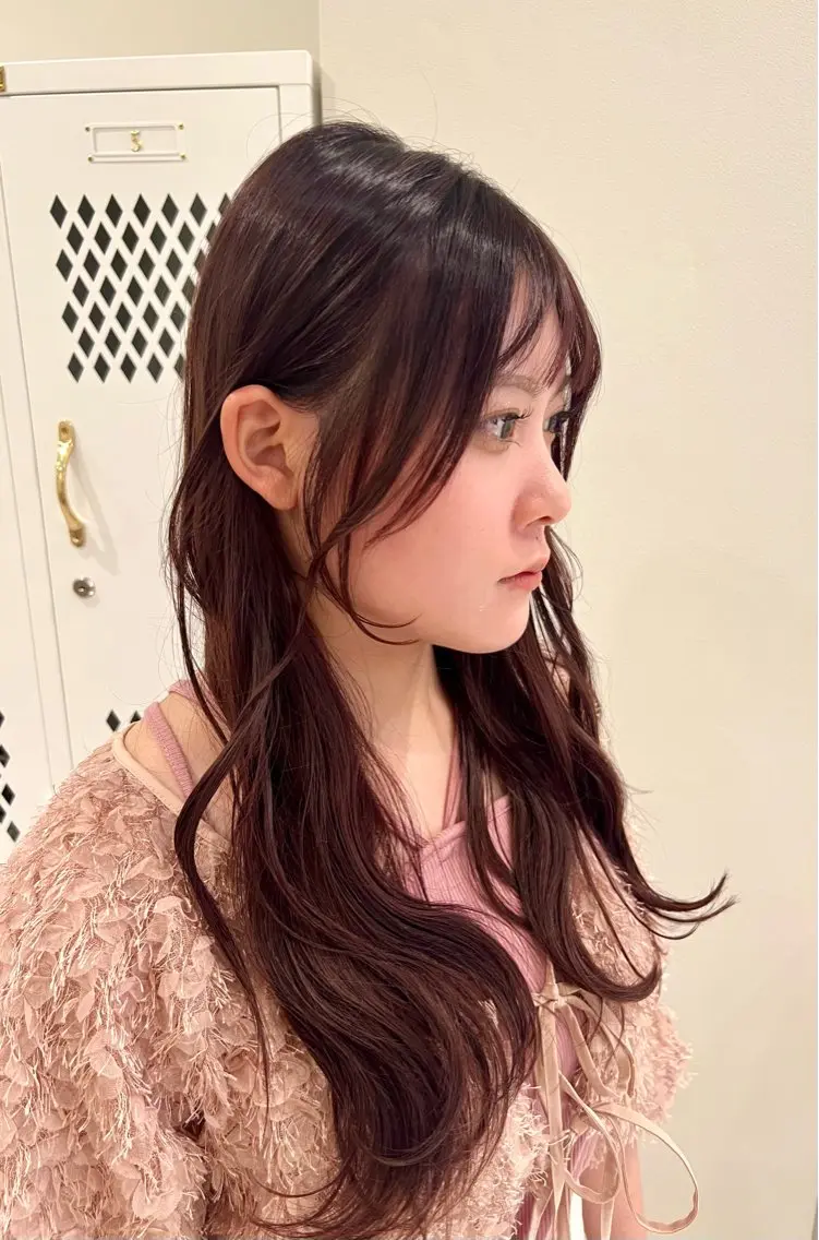 ロング カット ヘアカラー トリートメント 興津/韓国レイヤー ダブルカラー美髪縮毛のヘアスタイル