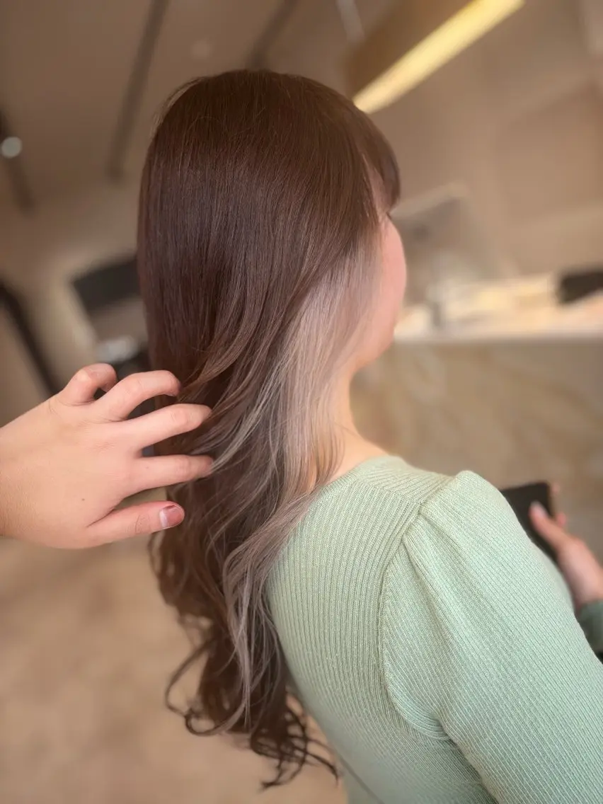 ロング カラー ヘアカラー トリートメント 藤井 隼のヘアスタイル