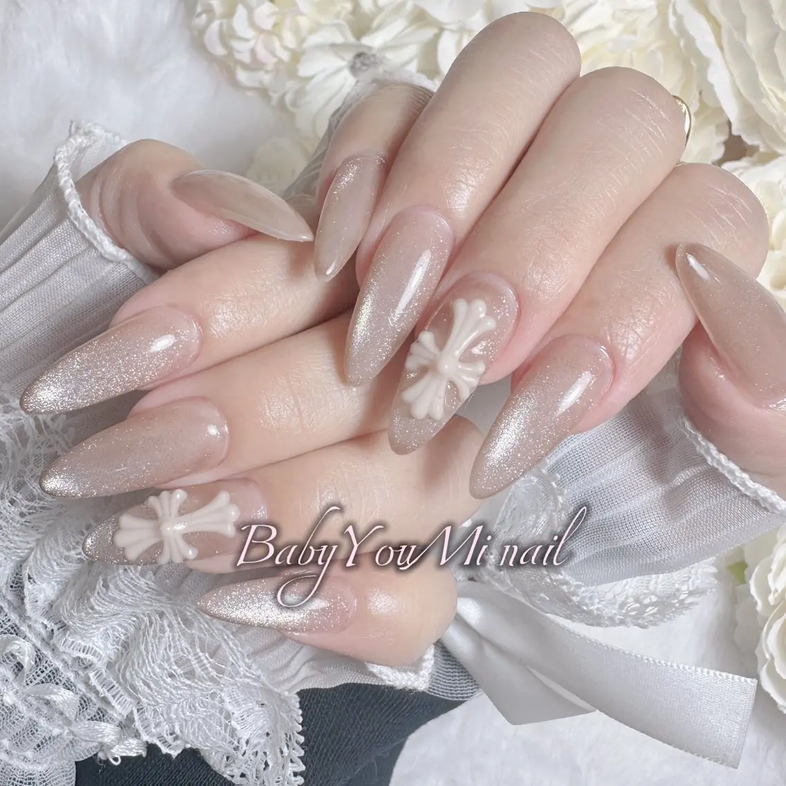 ネイル オーロラネイル チークネイル 成人式 フットネイル フレンチネイル ハンドネイル BabyYouMi nailのネイルデザイン
