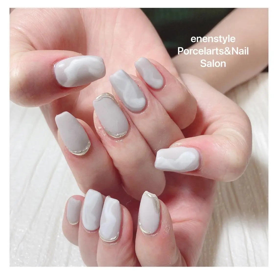 ミディアム ネイル ハンドネイル 🐾enen style 🐾のネイルデザイン