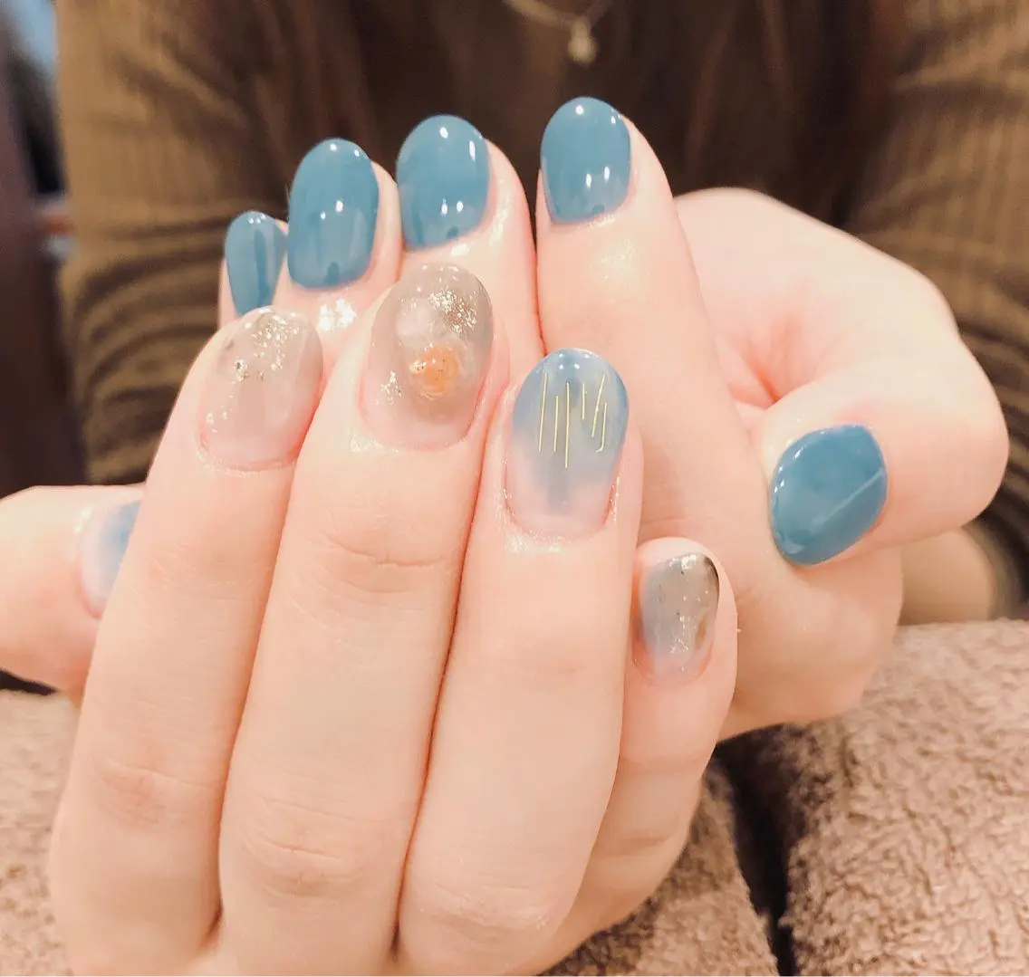 ネイル ブルー BEBE BEAUTEのネイルデザイン