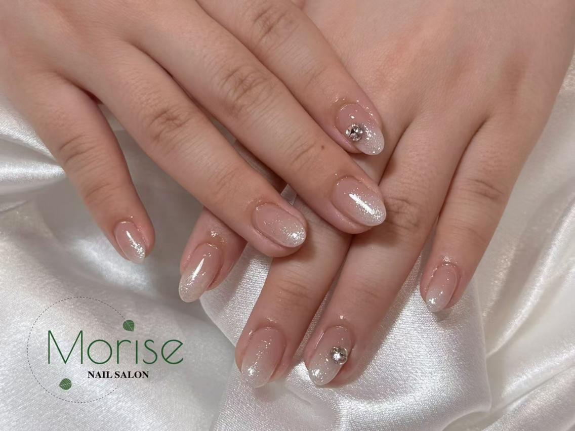 ネイル チークネイル 長さ出し フラッシュネイル フレンチネイル ガラスフレンチ ハンドネイル ハンドケア Morise Nail 原宿店のネイルデザイン