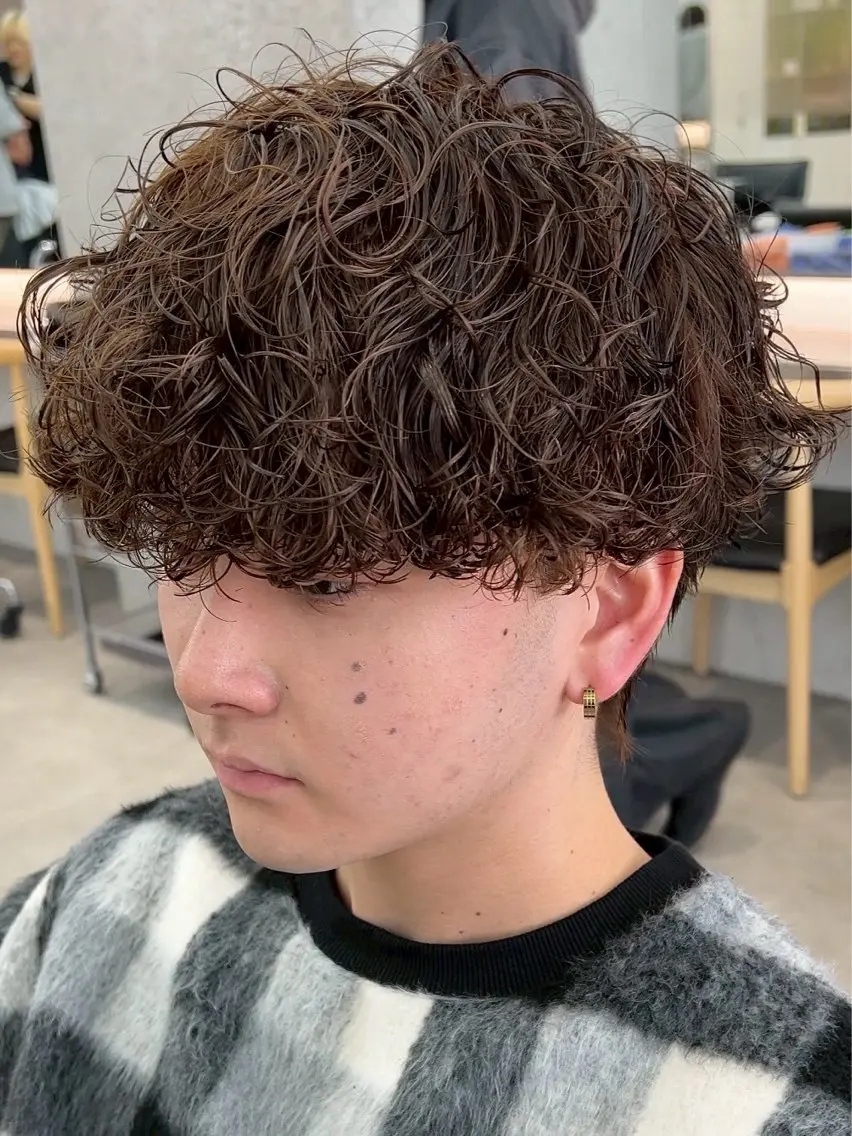 パーマ メンズ 波巻きパーマ メンズパーマ特化 sayoのヘアスタイル