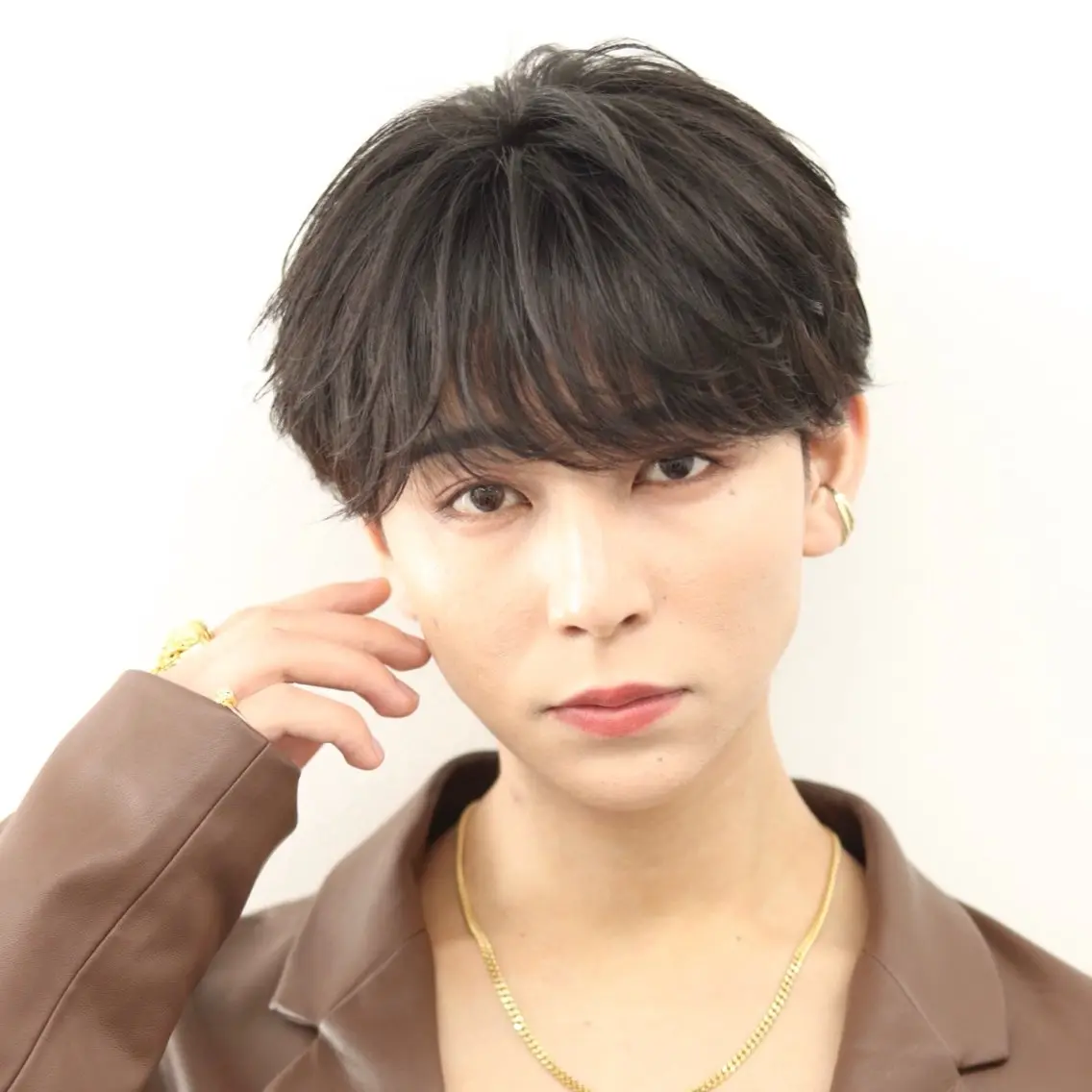 ショート カラー パーマ メンズ メンズパーマ ニュアンスパーマ カット パーマ 🔥メンズ極🔥韓国 シャドウ/波巻き柿崎のヘアスタイル