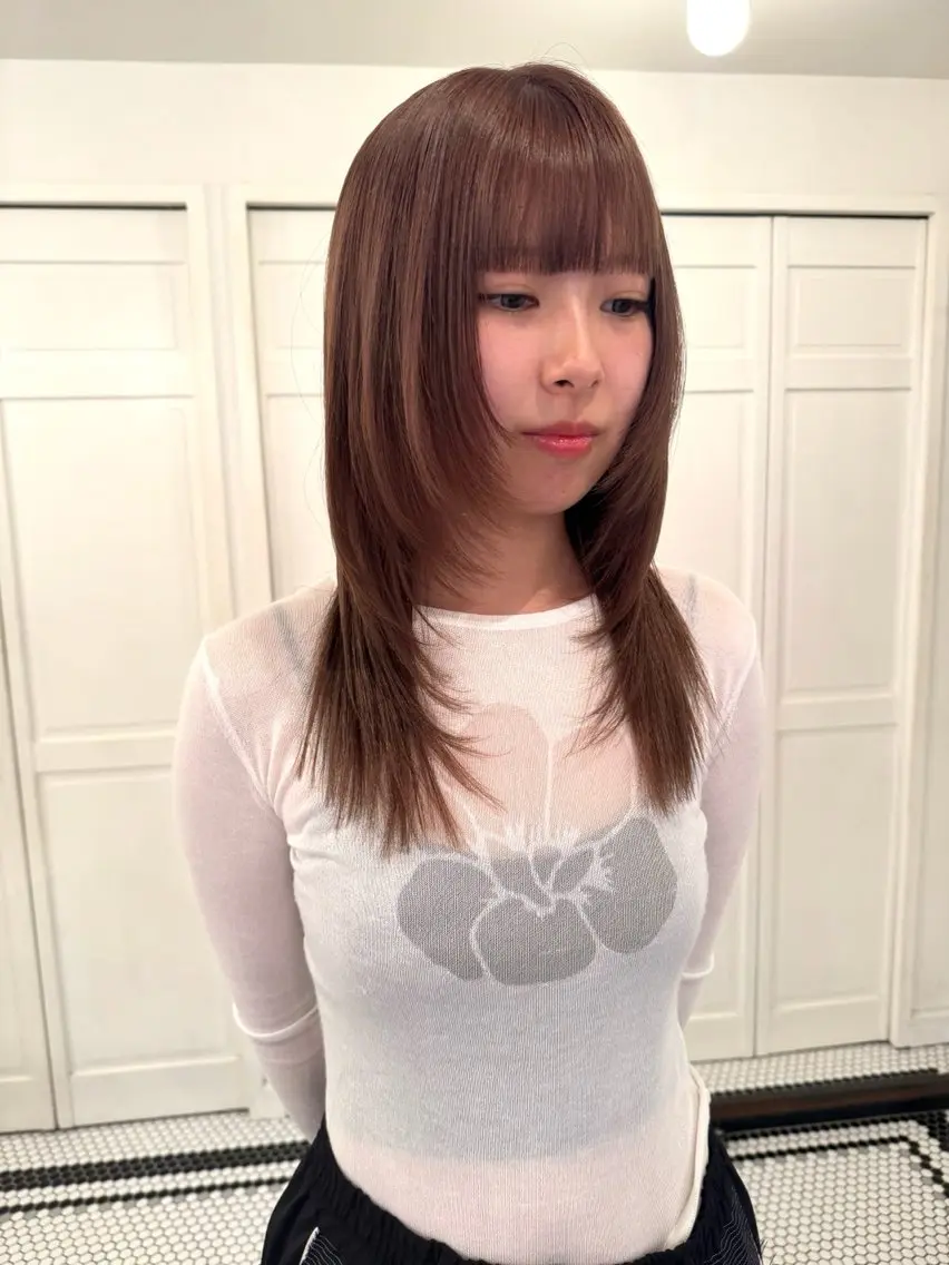 カラー カット ヘアカラー ブリーチカラー🎀 韓国風/寺門美優のヘアスタイル