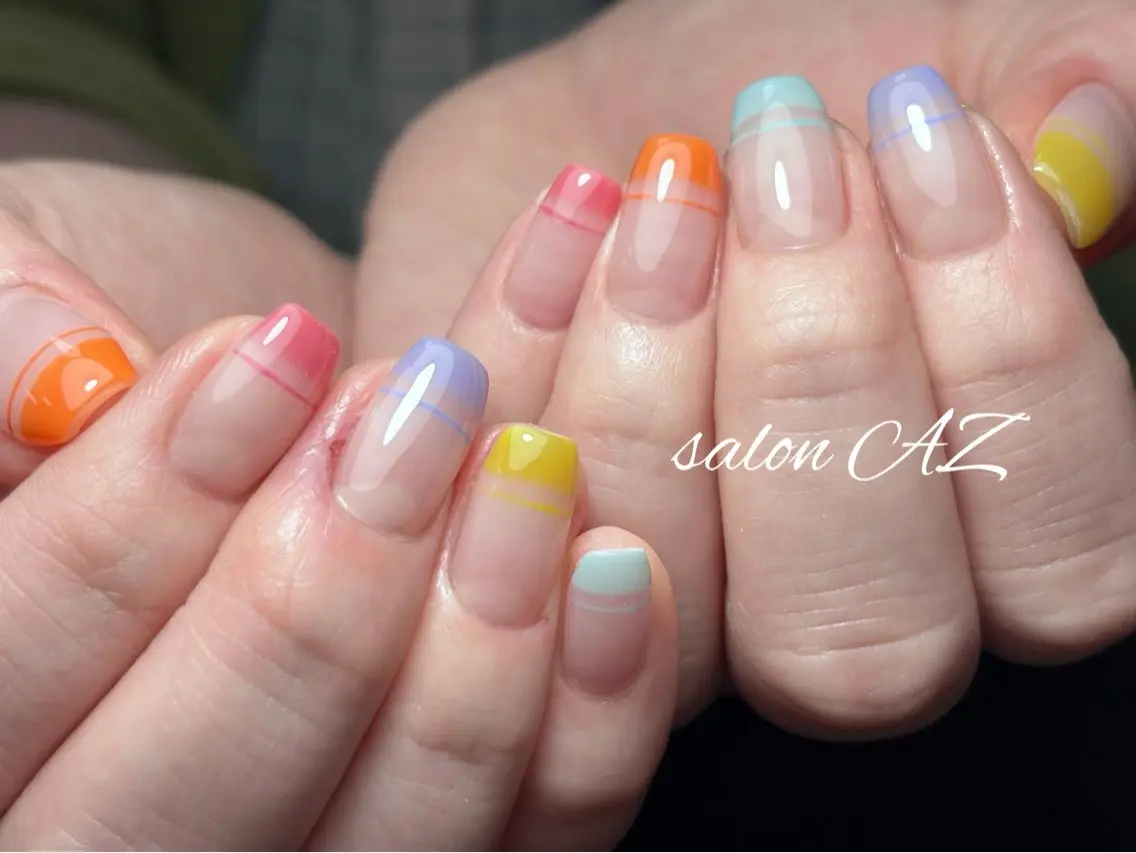 ネイル アートネイル フットネイル フレンチネイル マグネットネイル 持ち込み ハンドネイル salon AZのネイルデザイン
