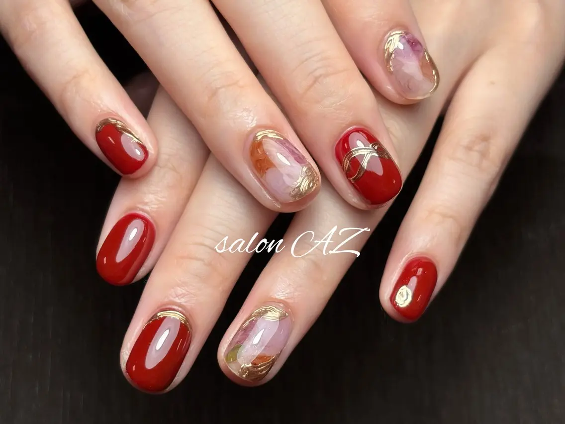 ネイル 桜ネイル 長さ出し フットネイル フレンチネイル ジェルネイル ハンドネイル salon AZのネイルデザイン