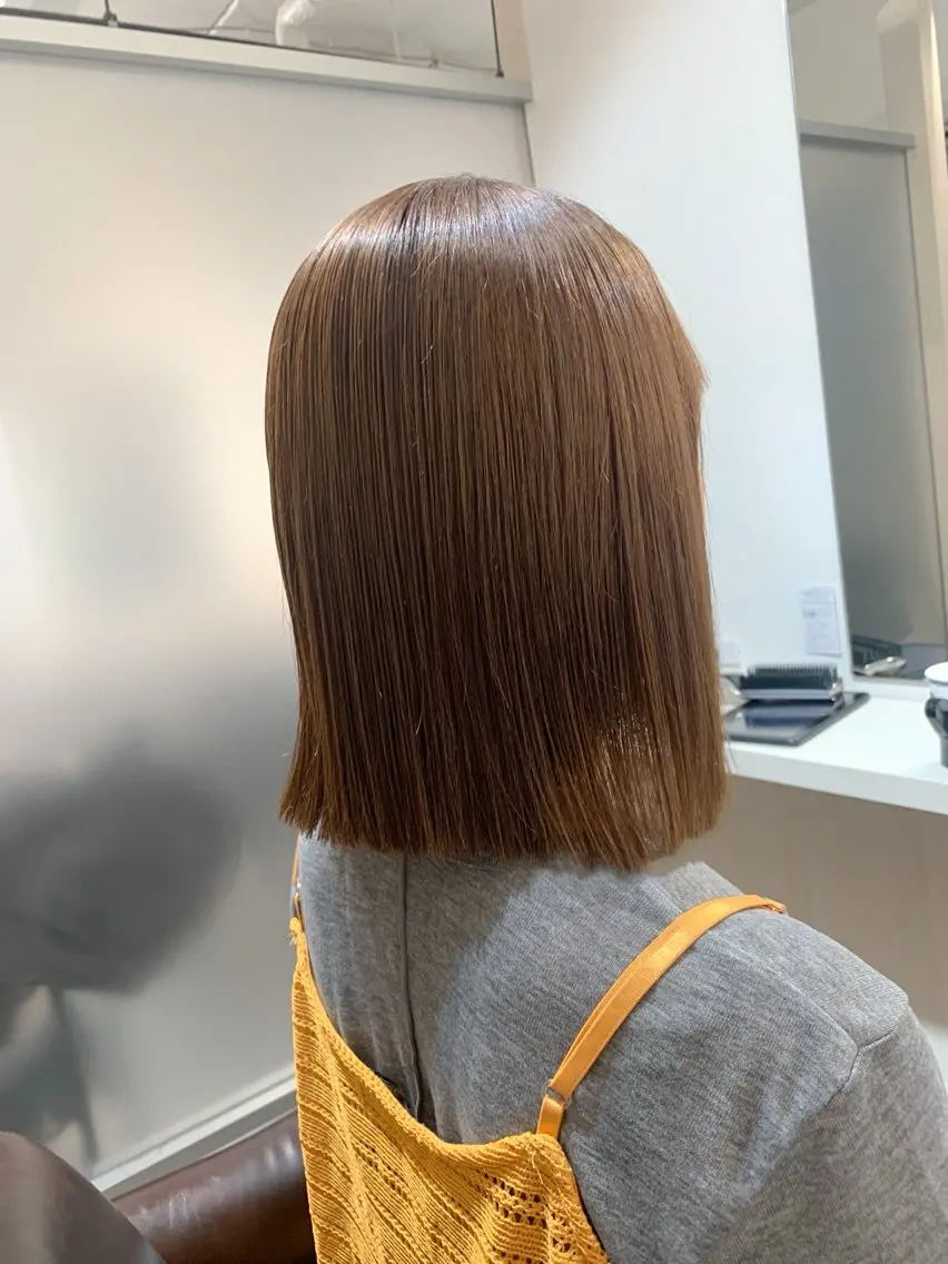 ミディアム パーマ 縮毛矯正 トリートメント ブリーチでもできる 縮毛矯正相原慎🌈のヘアスタイル